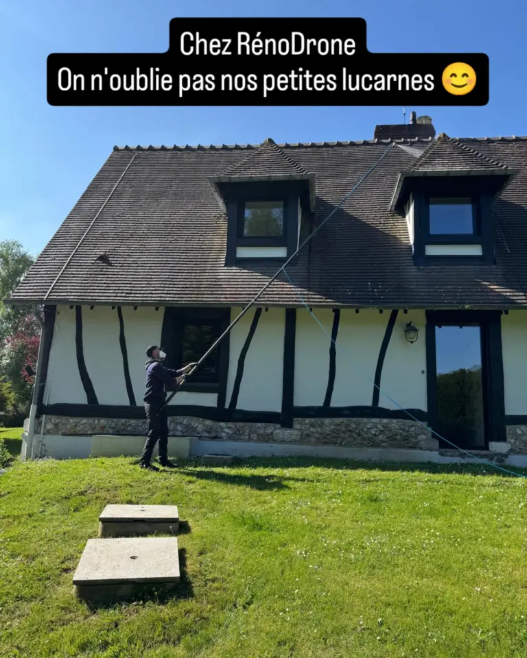 Chantier de démoussage RenoDrone