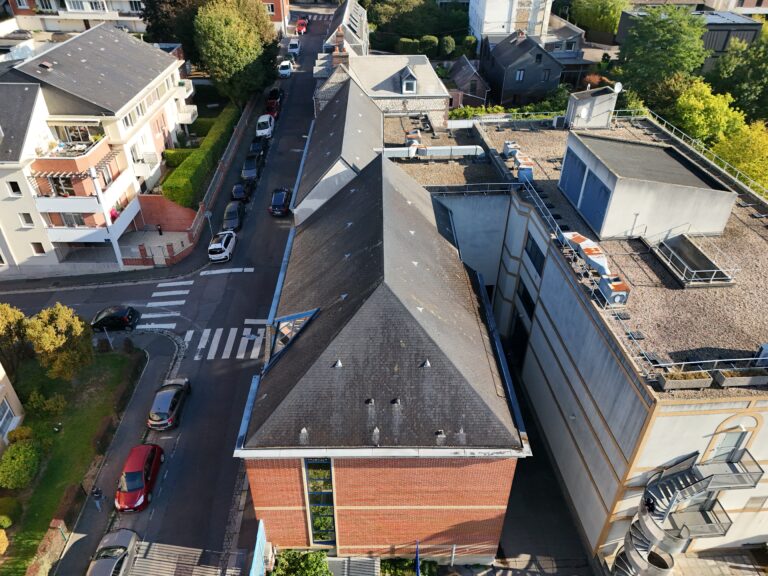 Démoussage de toiture par drone