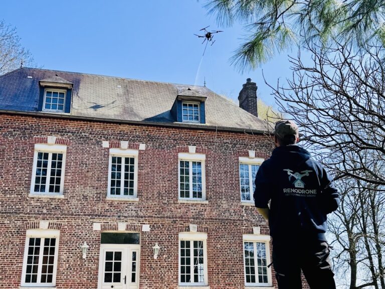 Chantier de démoussage RenoDrone