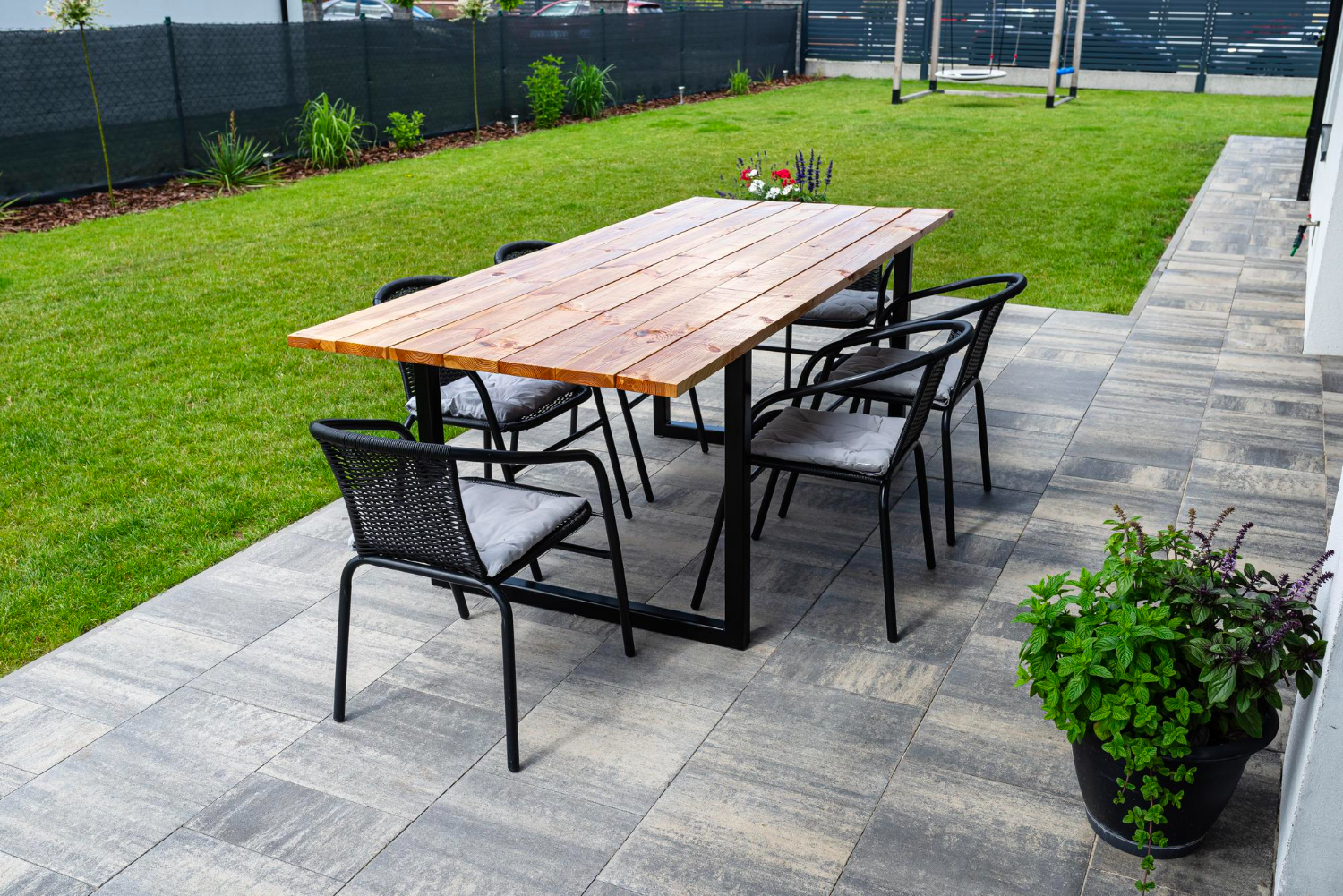 Terrasse en dallage remise en état